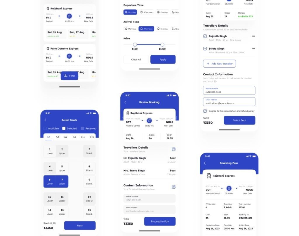 火车票预订应用UI套件